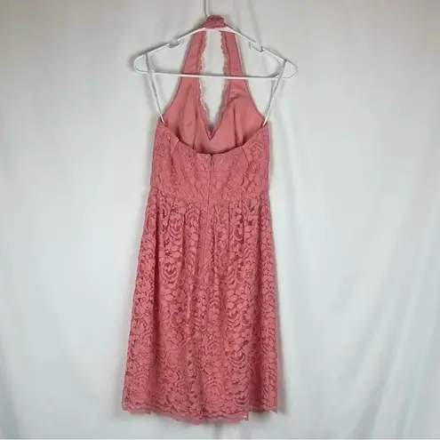 David's Bridal David’s Bridal Coral Lace Halter BalletCore Party Event Dress NWOT Size 2