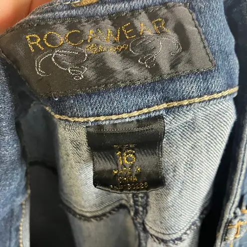 Rocawear Jeans Womens Size 16 Embellished Pockets Colorful Straight Leg Y2K