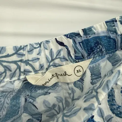 Printfresh Flamenco Blue Cotton Short Sleeve Pajama Set Short Size XL Boho Sleep