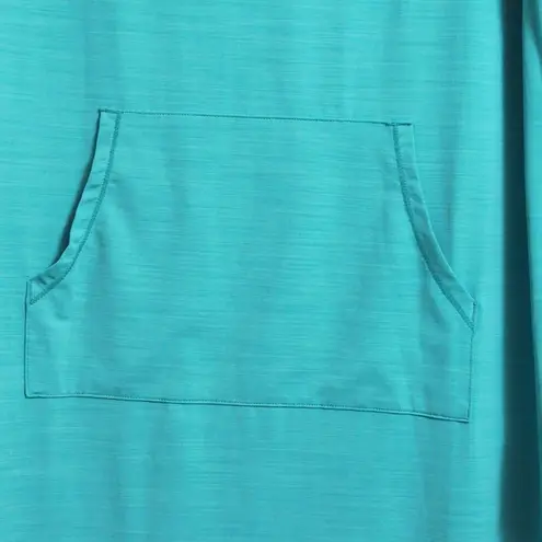 Coolibar Turquoise Hooded Beach Cover Up Dress Long Sleeve Sun Protection Size L Size M