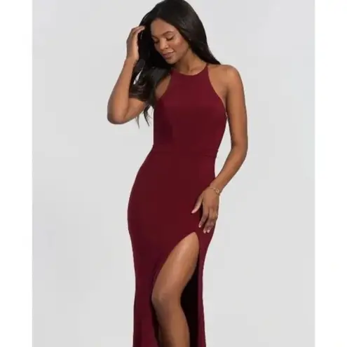 Faviana New! 7976 Halter Neck Jersey Trumpet Dress