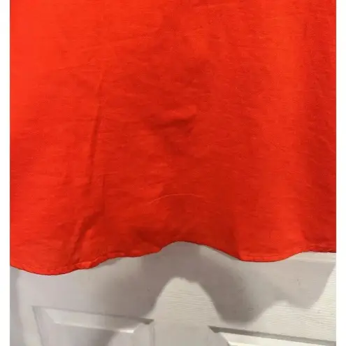 Knox Rose  Women's Orange Red‎ Short Sleeve Lace Up Top Cotton Women’s Size Large