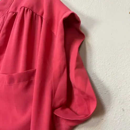 Pleione Pink Short Sleeve Tunic Blouse Size Small Workwear