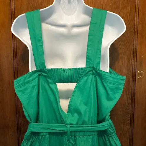 NWT Free Assembly Square Neck Belted Romper Green Large
