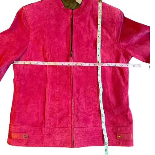 Ruff Hewn Womens Size Small Pink Leather Suede Jacket Barbie Pink