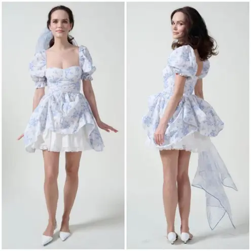 💕SELKIE💕 The Bed & Breakfast Kiera Dress ~ Blue Floral Print XXL