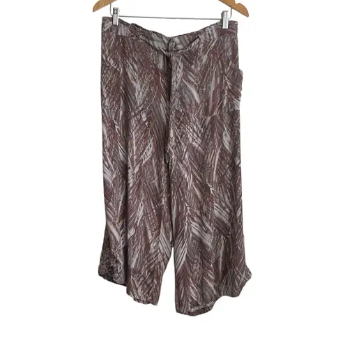 Democracy Women Pants 4 Wide Leg Brown Rayon Abstract Whimsigoth Earthy Resort