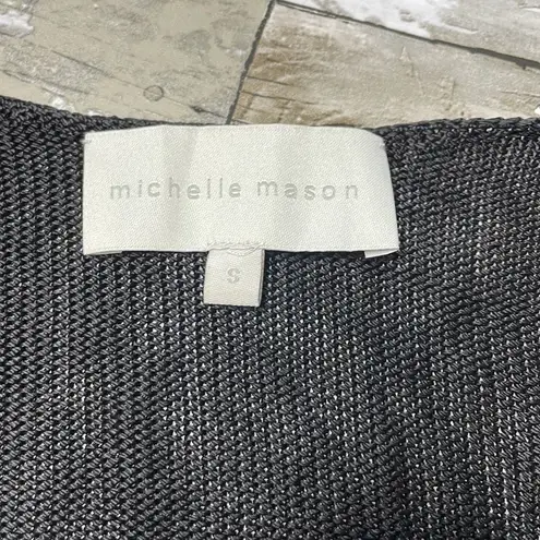 Michelle Mason  sheer knit crossover sweater small