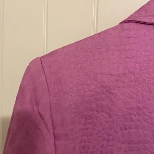 Dialogue NWOT women’s purple textured snake print pattern zip collared jacket XS
