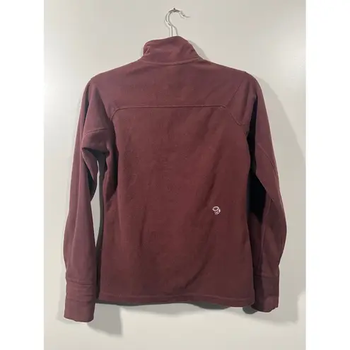 Mountain Hardwear Women's Maroon Half-Zip Fleece Top with Thumb Holes Size Small