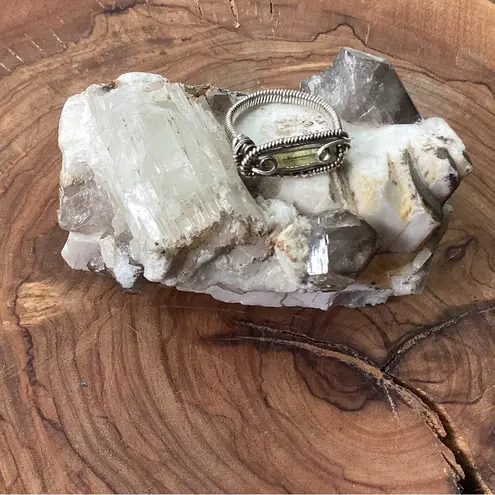 SMOKEY QUARTZ STERLING SILVER HANDMADE WRAPPED RING BRAND NEW Sz. 7 1/2 Brown