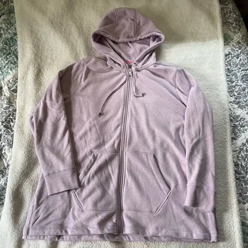 Isaac Mizrahi SOHO Plushed Back Zip Front Tunic Hoodie Purple A294467 QVC