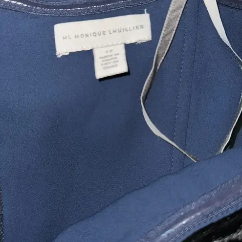 Monique Lhuillier ML Reese Strapless Sequin Column Gown in Midnight Size 12 NWOT