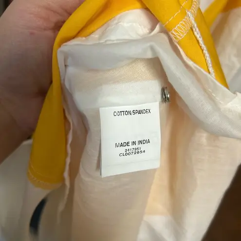 Eshakti Yellow and Blue A-Line Maxi Dress with Scoop Neck pockets size Large