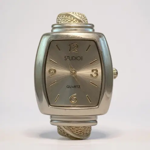Studio Time STD951T Ladies Quartz Cuff Bracelet Watch Silver & Gold