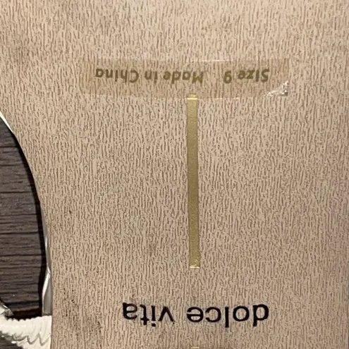 Dolce Vita Noles Croc Double Strap High Heels Block Heel Slip On Ivory Size 9