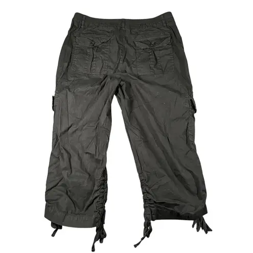 Alpine Design Womens 10 Black Cropped Capri Cargo Pants Flat Front Pockets