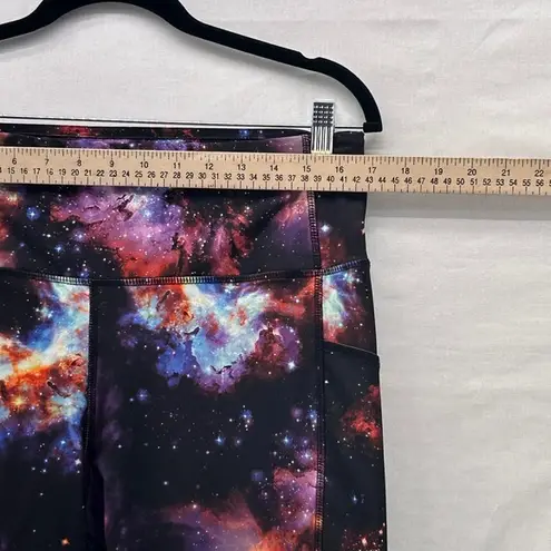 Avia Capri Leggings Large Galaxy Print Gym Workout Activewear Yoga Performance