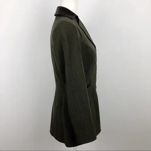 Vintage Jenne Maag Equestrian Wool Blend Blazer with Leather Trim Small