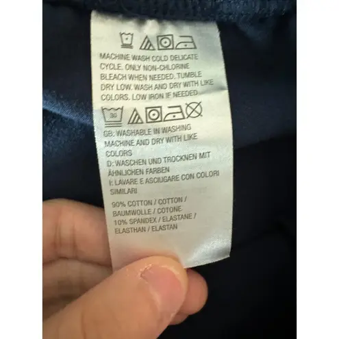 Denim & Co . Active Duo Stretch Full-Length Drawcord Pant Navy Large