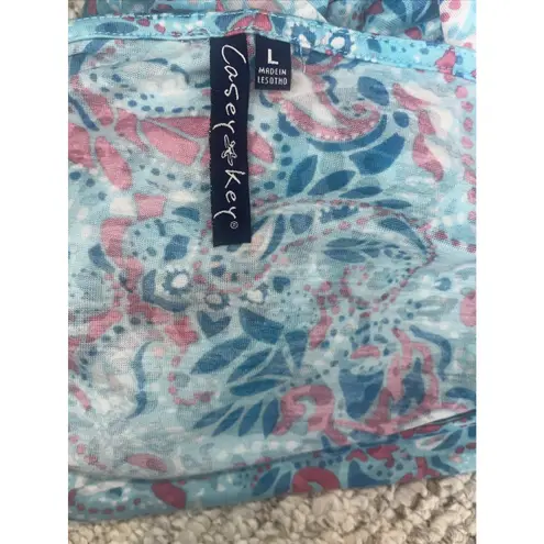 Casey Key Women's Boho Casual Lightweight Resortwear 3/4 Sleeve Top Size Large