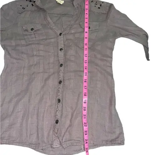 Daytrip  button down with studded shoulders size M