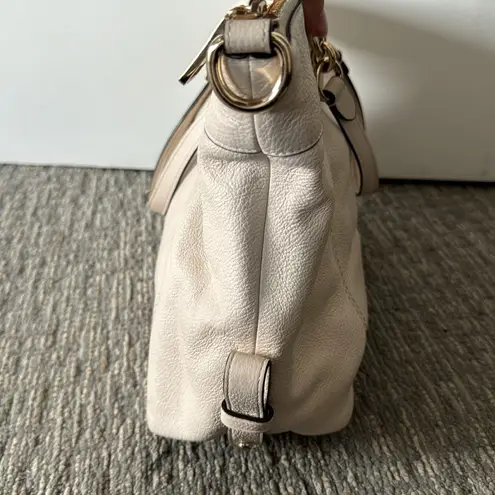 Coach  Chalk White Pebbled Leather Lenox Satchel F59325