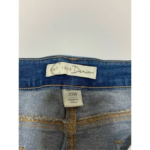 C Est. 1946 Denim Women’s Cotton Stretch Distressed Jeans Blue Sz 20W