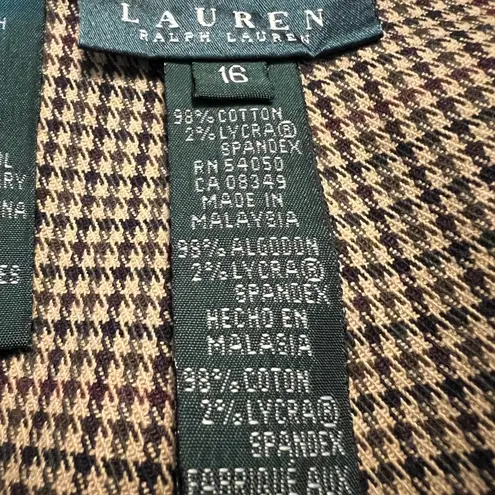 Ralph Lauren Lauren  Thoroughbred Print Pants Equestrian Tan Multi Vintage NWT 16