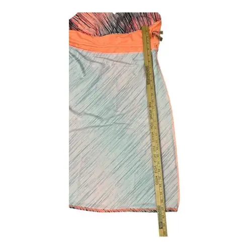 ZeroXposur Halter Swim Dress Built In Bra Neon Orange Grey Sun Protection Size L