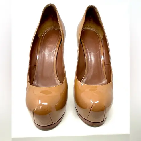 Saint Laurent Tribtoo 105 Nude Patent Leather Pumps EU 39/US 8.5 w/Original Box