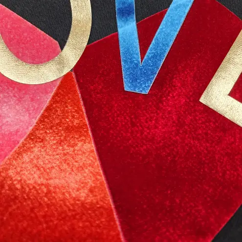 502 Style Black Sweatshirt with Vibrant Graphic Love Heart Free Size Size undefined