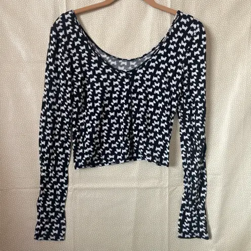 Map To Mars AEROPOSTALE Womens Scotty Dog Bodycon Graphic T-Shirt, Black Size Medium - Image 7