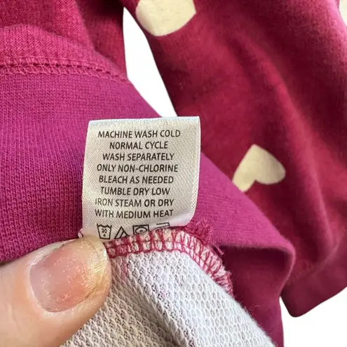 Woman Within Magenta Heart Print Sweatshirt Cozy Valentines Day Pullover M 14/16