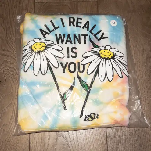 Samii Ryan NIP BSR  All I Want Is You Flower Tie Dye Hooded Sweatshirt Medium