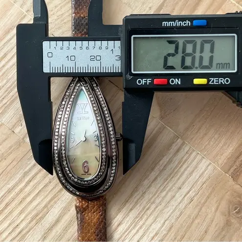 Le Vian Diamante Rare Limited Edition Diamond Ladies Watch Teardrop Case Brown