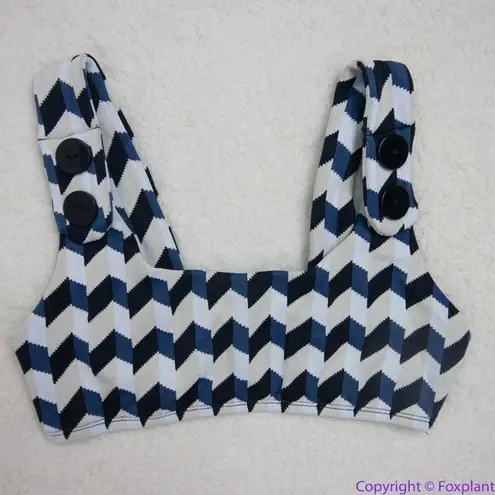 NEW Seea x Free People Georgia bikini top chevron blue black, XS