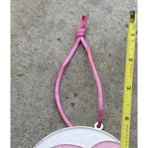 Vintage Barbie World of Barbie Pink/White Glitter Round Ornament Mattel 2022 Pink