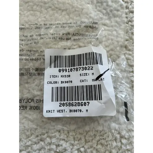 Madewell  Rib Knit Vest Sleeveless Button Front V-Neck Top Black Size M #NX530