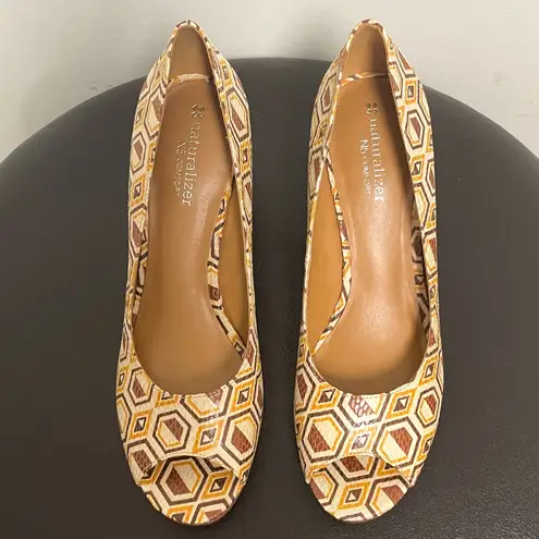 Naturalizer Vanilla Narlene Open Toe Wedge Heels NIB 8N 8 Narrow Cream Brown