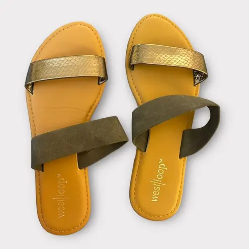 West Loop Gray and Silver Sandals 5/6