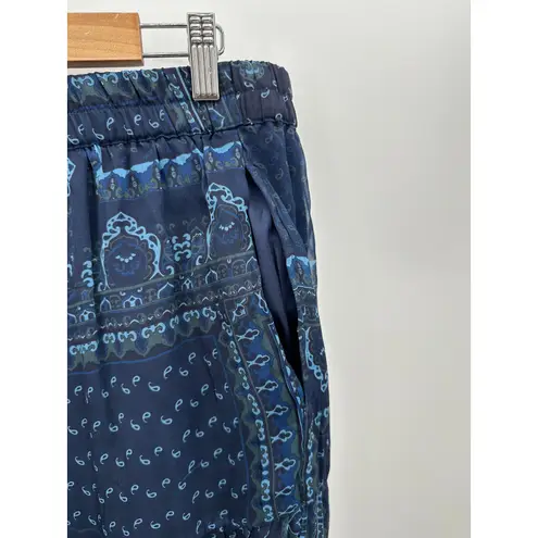 Coldwater Creek Coldwater Midi Skirt Blue Paisley Ruffle Elastic Stretch Waist Women Size 3X