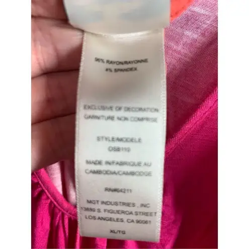 In Bloom By Jonquil Women's Sleeveless Tie Dye Nightgown Pink Orange Size XL