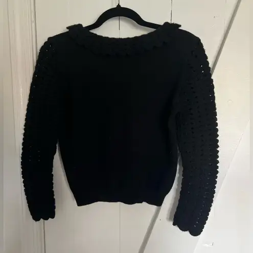 Vintage Lavorazione a mano Black Knit Sweater