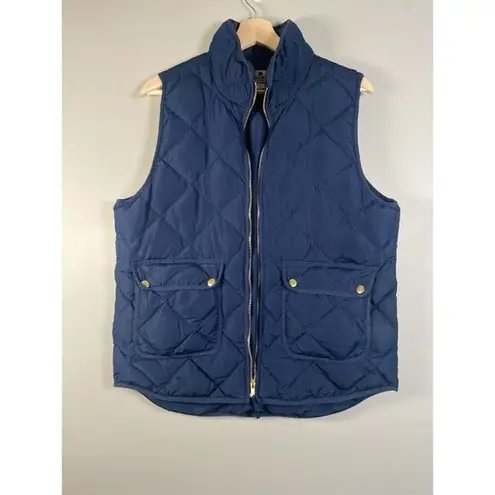 Woolrich Puffer Vest Women’s L Blue Quilted Duck Down Full Zip Winter Pockets