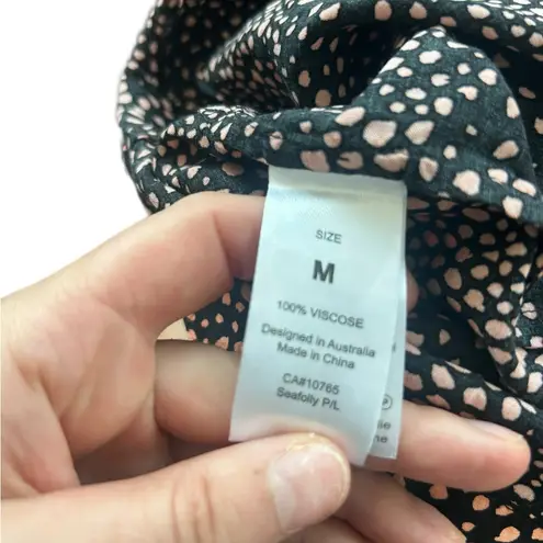 Seafolly Standard Printed Sleeveless Cami Cover Up Tank Top Safari Spot Black