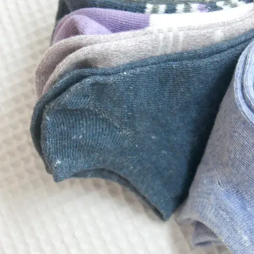 Sonoma NWT  Blue Purple Grey Floral Stripes No-Show Socks 10 Pairs Pack