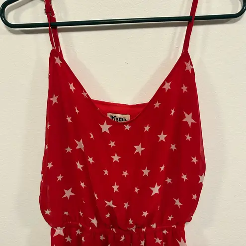 Show Me Your Mumu  Red Star Print Women's romper Jumpsuit size small!