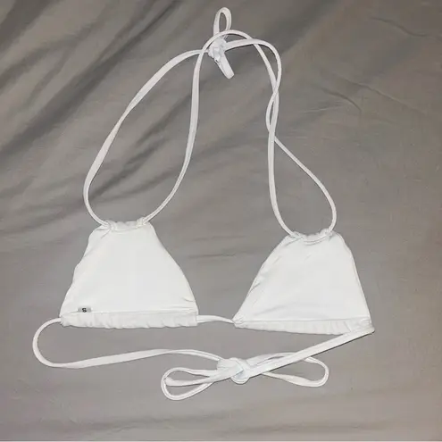 iHeartRaves Freedom Ravewear White Eco-Luxe Strappy Bikini Top White Small Triangle Rave Top