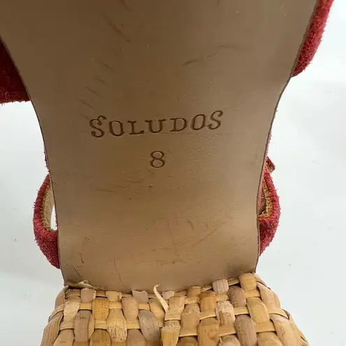 Soludos  Olivia Heels Suede Red Sandals 8 US